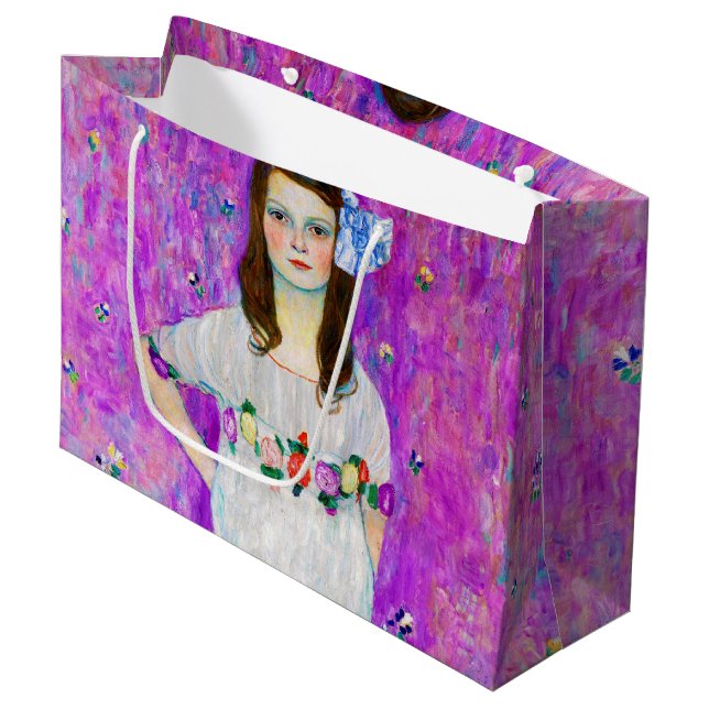 Young Girl, Gustav Klimt Large Gift Bag (Framsidan Vinklad)