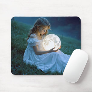 Young Girl Holding a Glowing Måne Musmatta