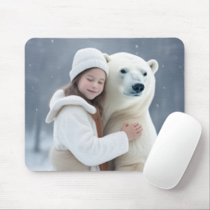 Young Girl Hugger en Polar Bear Musmatta