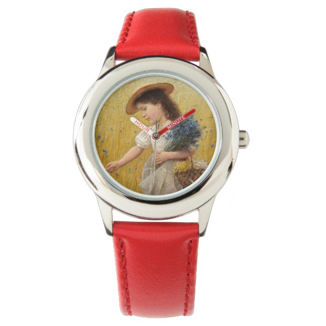 Young Girl in a Wheat Fält Armbandsur (Framsida)