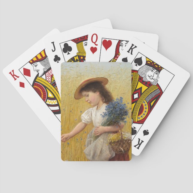 Young Girl in a Wheat Fält Casinokort (Baksidan)