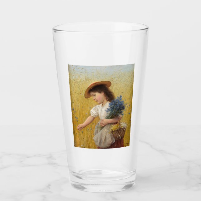 Young Girl in a Wheat Fält Glaskopp (Framsida)