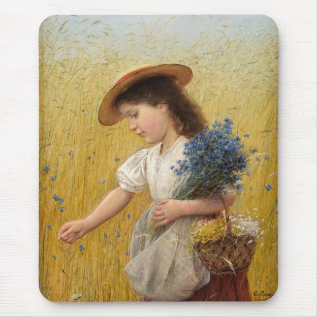 Young Girl in a Wheat Fält Musmatta (Framsidan)