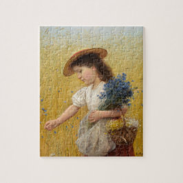 Young Girl in a Wheat Fält Pussel