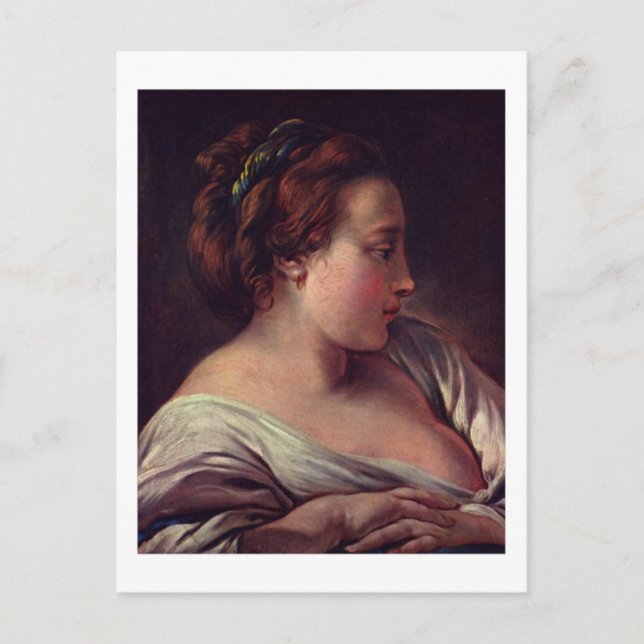Young Girl Jeune fille by Francois Boucher Vykort (Framsida)