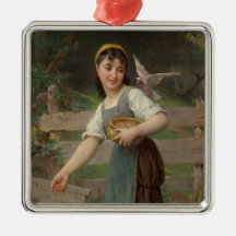 Young Girl Matar Doves (av Émile Munier)