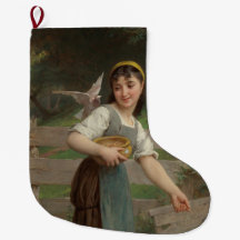 Young Girl Matar Doves (av Émile Munier)