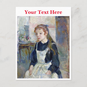 Young Girl med Apron av Berthe Morisot Helg Vykort