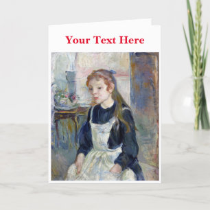 Young Girl med Apron av Berthe Morisot Tack Kort