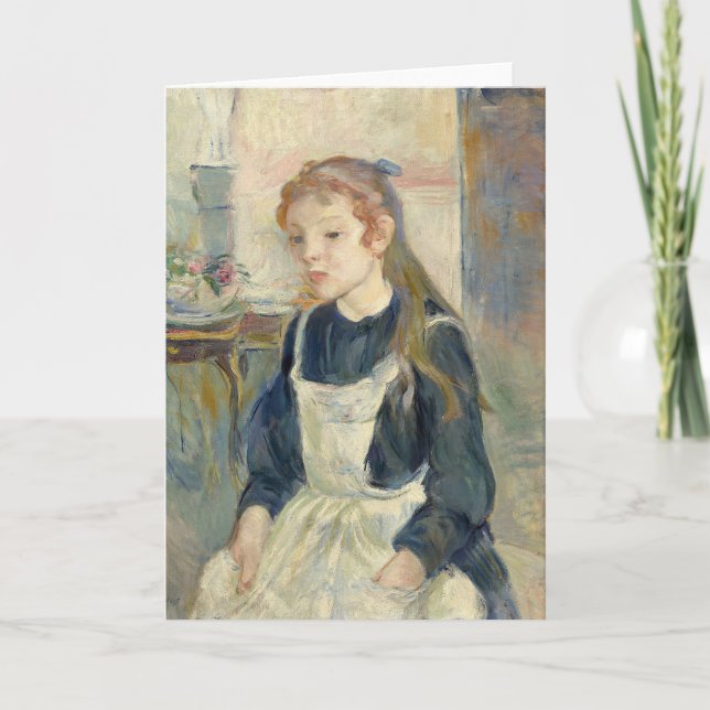 Young Girl med Apron | Berthe Morisot Kort (Framsida)