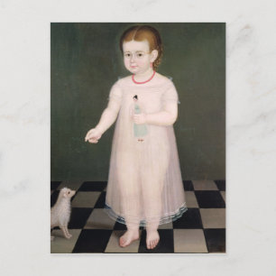 Young Girl med Doll, 1838 Vykort