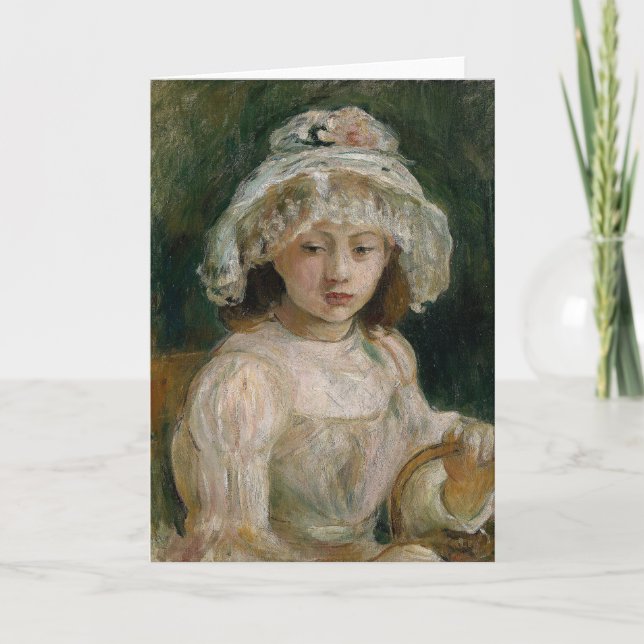 Young Girl med Hat | Berthe Morisot Kort (Framsida)