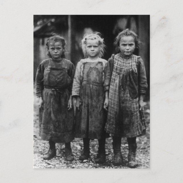 Young Girl Oyster Shuckers, tidigt 1900-talet Vykort (Framsida)