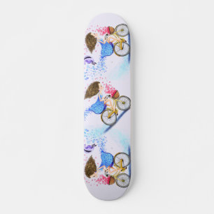 Young Girl på en Bike Skateboard