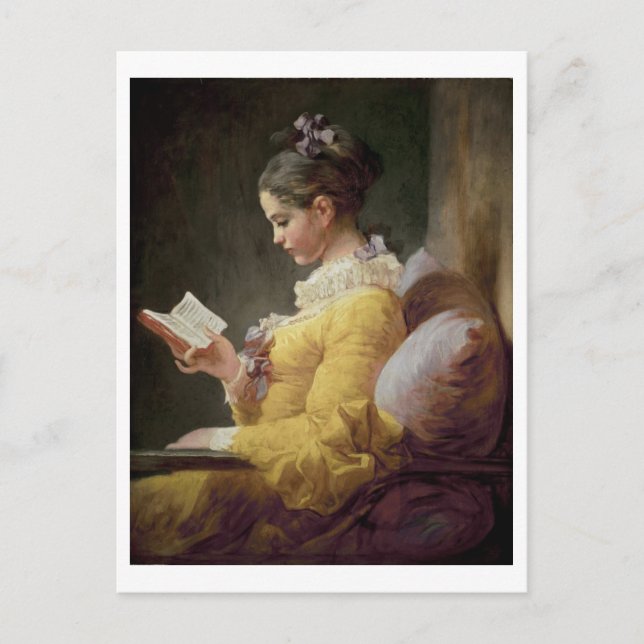 Young Girl Reading, 1776 Vykort (Framsida)