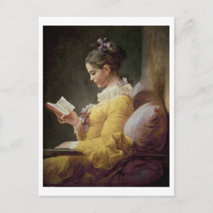 Young Girl Reading, 1776 Vykort