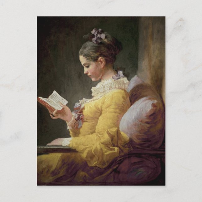 Young Girl Reading, 1776 Vykort (Framsida)