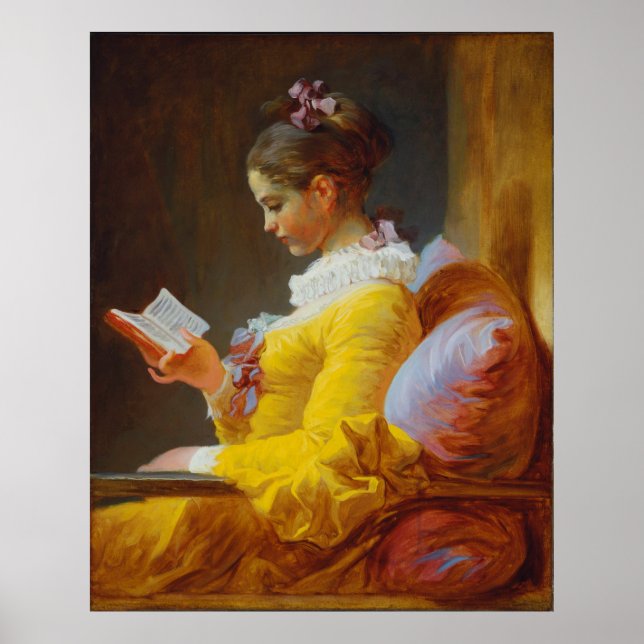 Young Girl Reading by Jean-Honore Fragonard Poster (Framsidan)