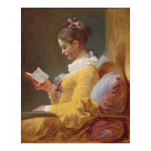 Young Girl Reading by Jean-Honore Vintage Art