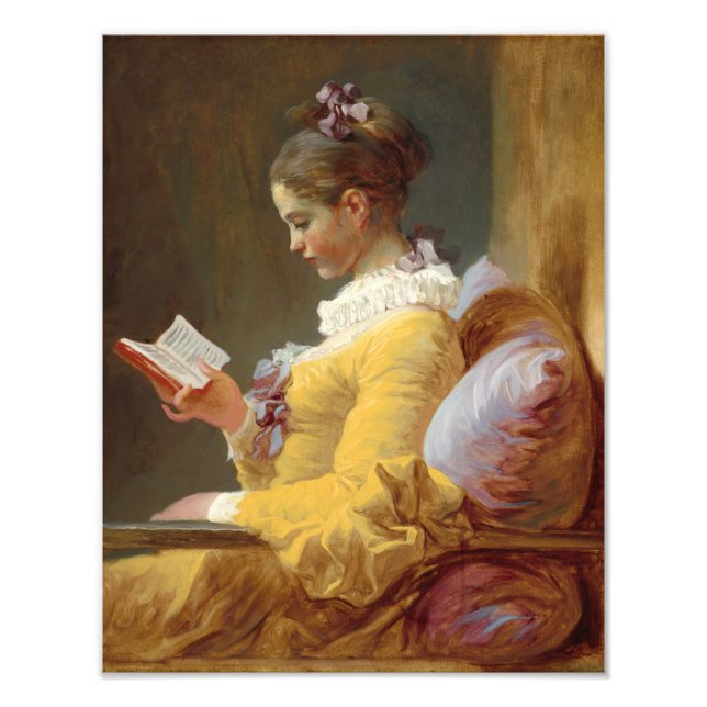 Young Girl Reading Fototryck (Framsidan)