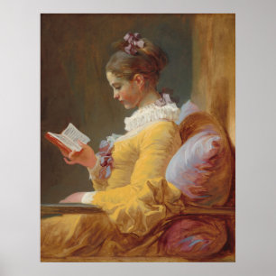 Young Girl Reading - Jean Fragonard Fine Art Poster