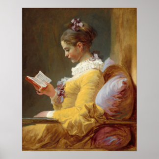 Young Girl Reading Poster