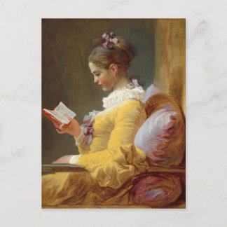 Young Girl Reading Vykort