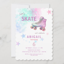 Young Girl Roller Skating Födelsedagsfest