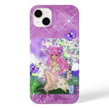 Young Girl Sitta med Flowers Phone Case