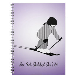 Young Girl Skier Anteckningsbok