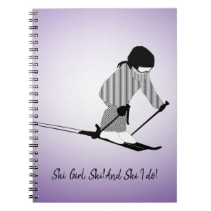 Young Girl Skier Anteckningsbok