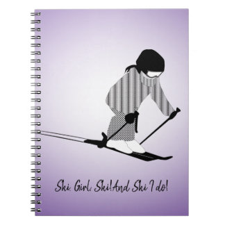 Young Girl Skier Anteckningsbok