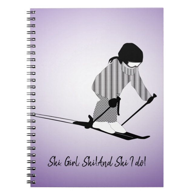 Young Girl Skier Anteckningsbok (Framsidan)