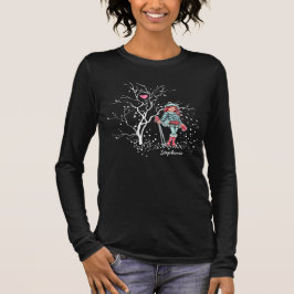 Young Girl Skier | Julgåva med eget namn Tee Shirt