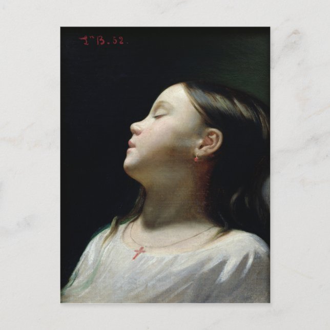 Young Girl Sleeping, 1852 Vykort (Framsida)