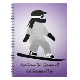 Young Girl Snowboarder Anteckningsbok