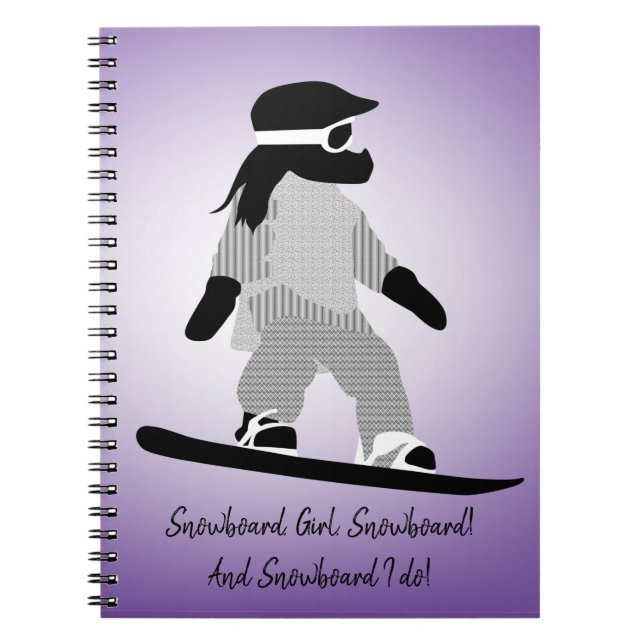 Young Girl Snowboarder Anteckningsbok (Framsidan)