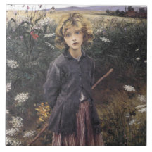 Young Girl Walking between Flowers (Bastien-Lepage