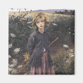 Young Girl Walking between Flowers (Bastien-Lepage Magnet