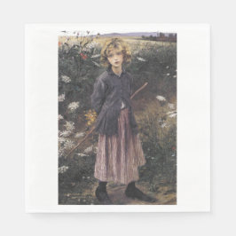 Young Girl Walking between Flowers (Bastien-Lepage Pappersservett