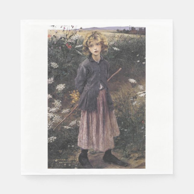 Young Girl Walking between Flowers (Bastien-Lepage Pappersservett (Framsidan)