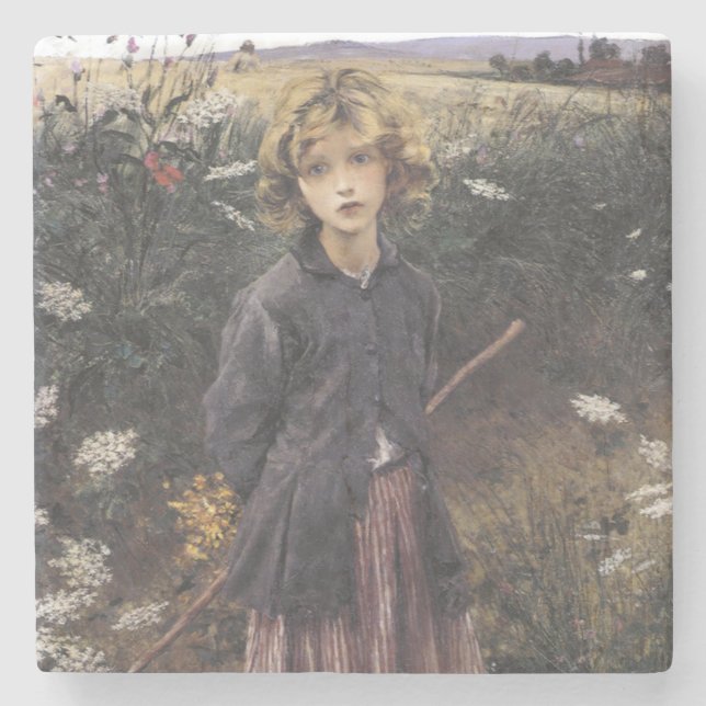 Young Girl Walking between Flowers (Bastien-Lepage Stenunderlägg (Framsidan)