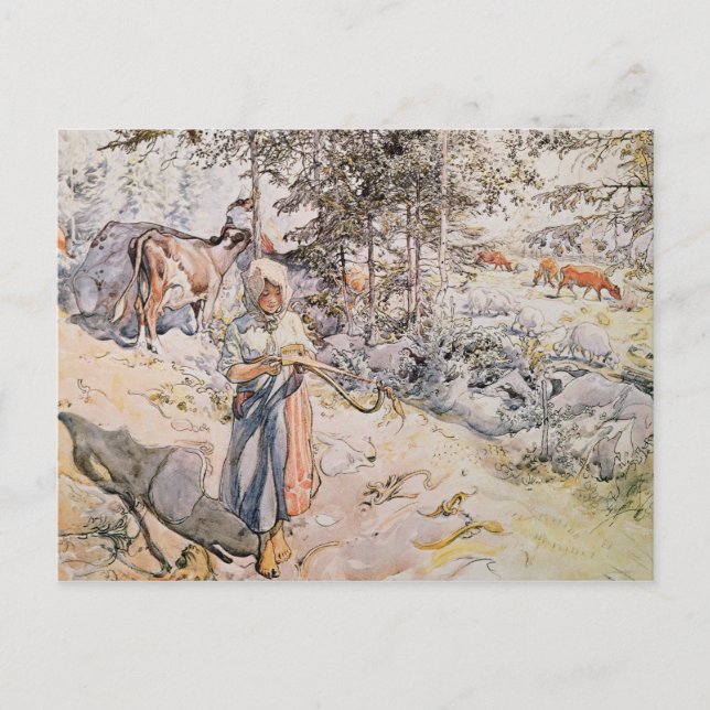 Young Girl Weave 1905 Vykort (Framsida)