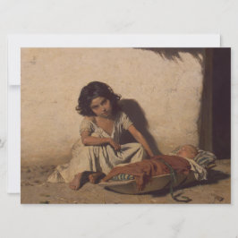 Young Girl with a Baby (Poor Street Children) Kort