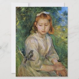 Young Girl with a Bird (av Berthe Morisot) Kort