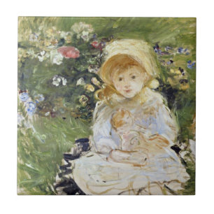 Young Girl with a Doll (av Berthe Morisot) Kakelplatta