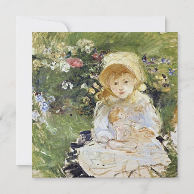 Young Girl with a Doll (av Berthe Morisot) Kort (Framsida)