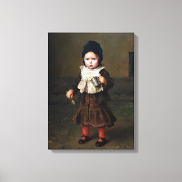 Young Girl with an Empty Kopp (Ludwig Knaus) Canvastryck