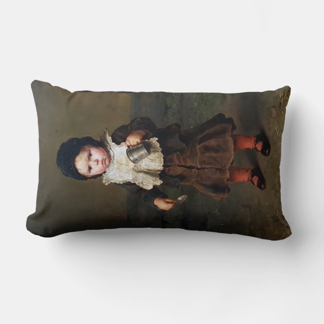 Young Girl with an Empty Kopp (Ludwig Knaus) Lumbarkudde (Framsida)