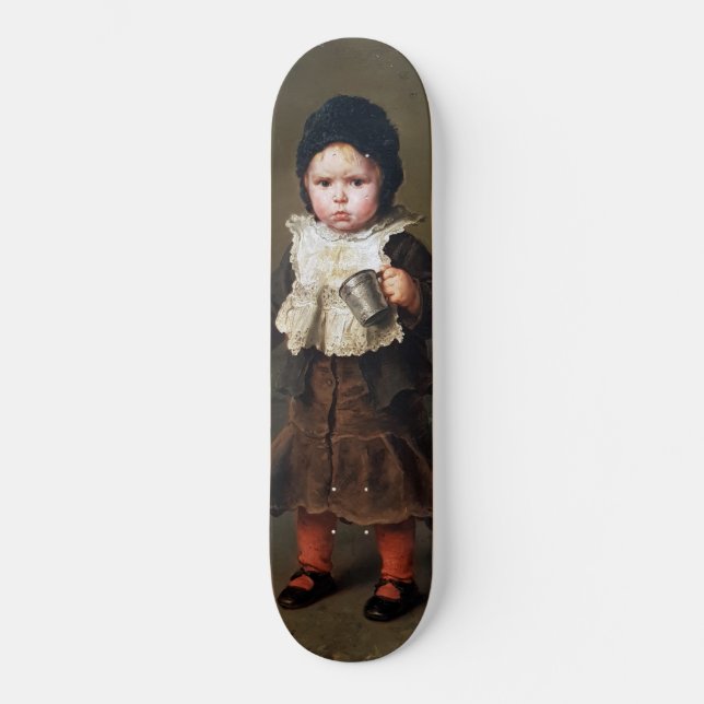 Young Girl with an Empty Kopp (Ludwig Knaus) Mini Skateboard Bräda 18,5 Cm (Framsida)